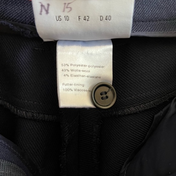 Akris Punto Pants Mikko Straight Leg Boyfriend Pants in Navy Blue Sz US 10 EUC - Picture 11 of 12